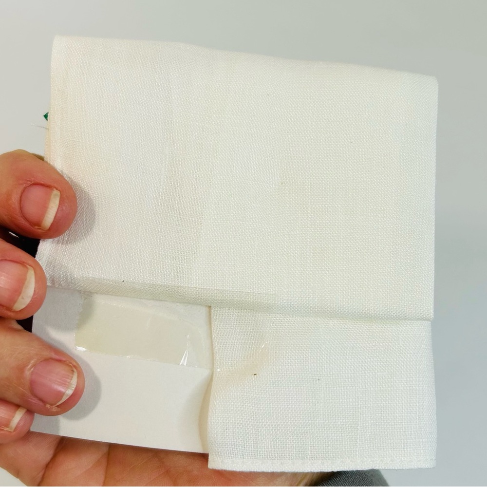 Vintage Irish Linen Embroidered White Handkerchief, New in Box - Picture 8 of 12